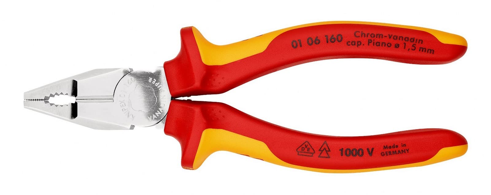 Knipex kombinovana klešta izolovana 160mm 01 06 160 - slika 3