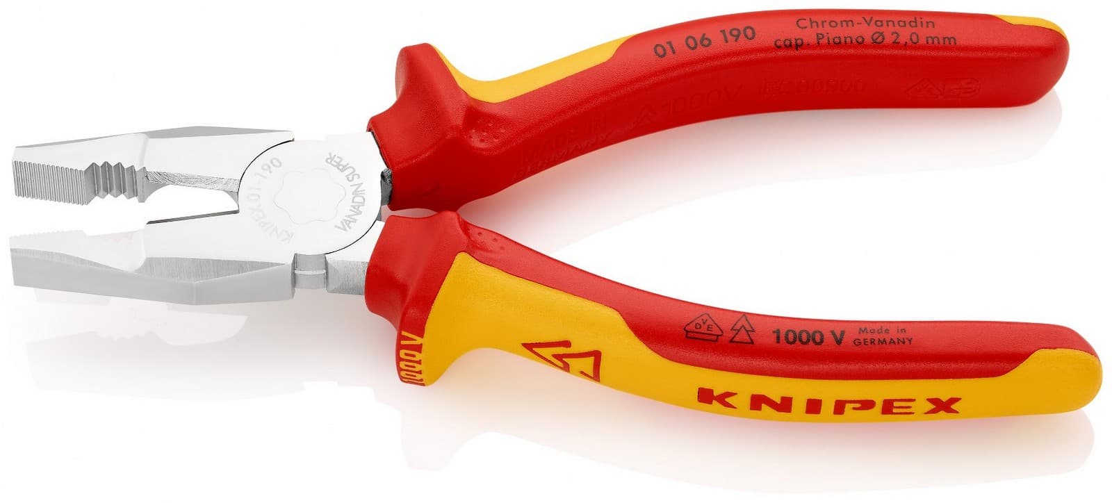 Knipex kombinovana klešta izolovana 190mm 01 06 190 - slika 2