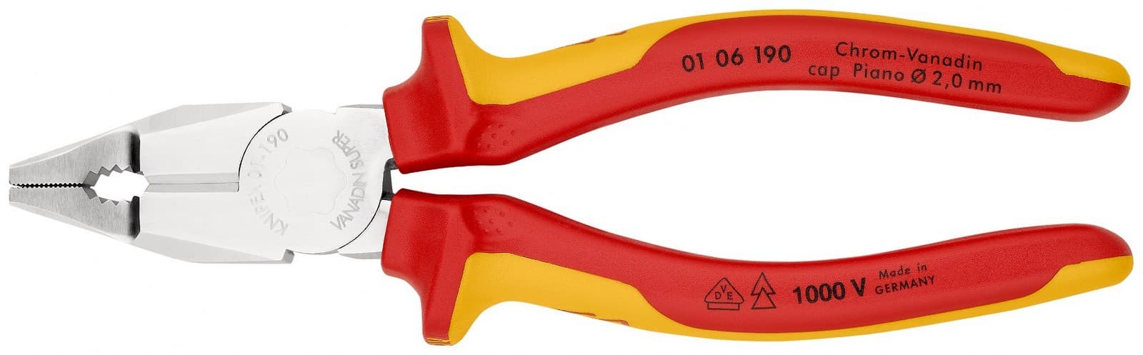 Knipex kombinovana klešta izolovana 190mm 01 06 190 - slika 3