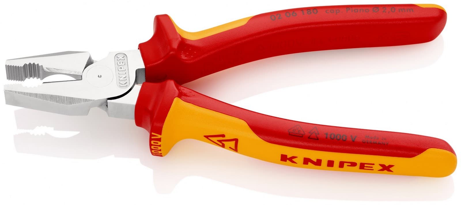 Knipex kombinovana klešta izolovana 1000V VDE 180mm 02 06 180 - slika 2
