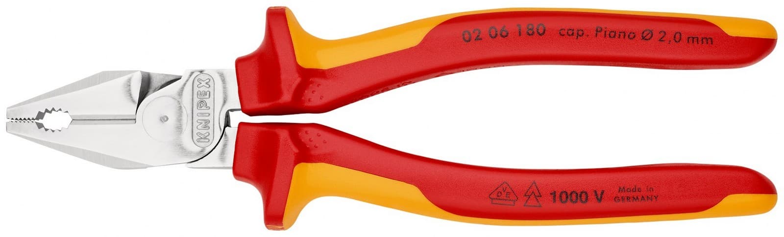 Knipex kombinovana klešta izolovana 1000V VDE 180mm 02 06 180 - slika 3
