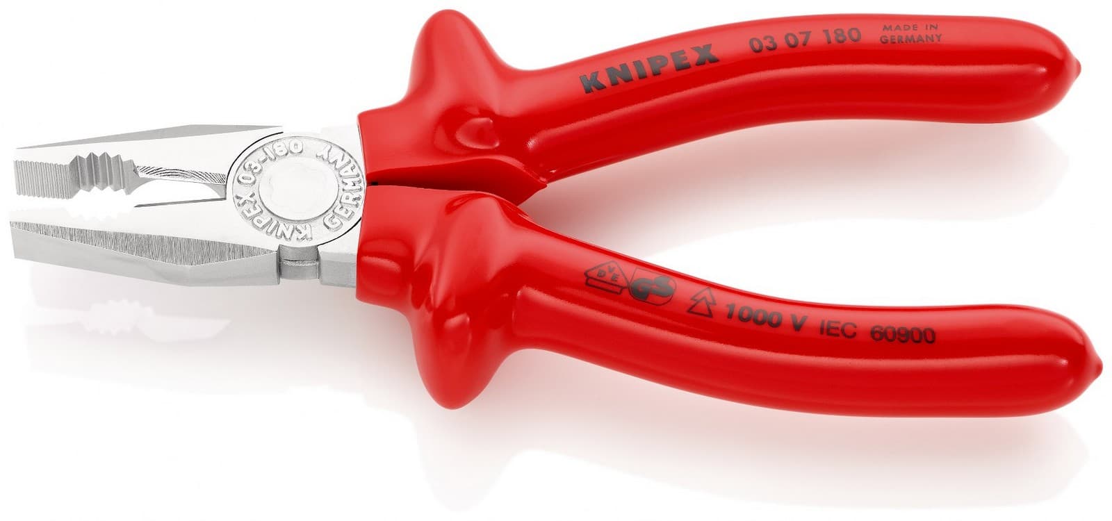 Knipex kombinovana klešta izolovana 180mm 03 07 180 - slika 2