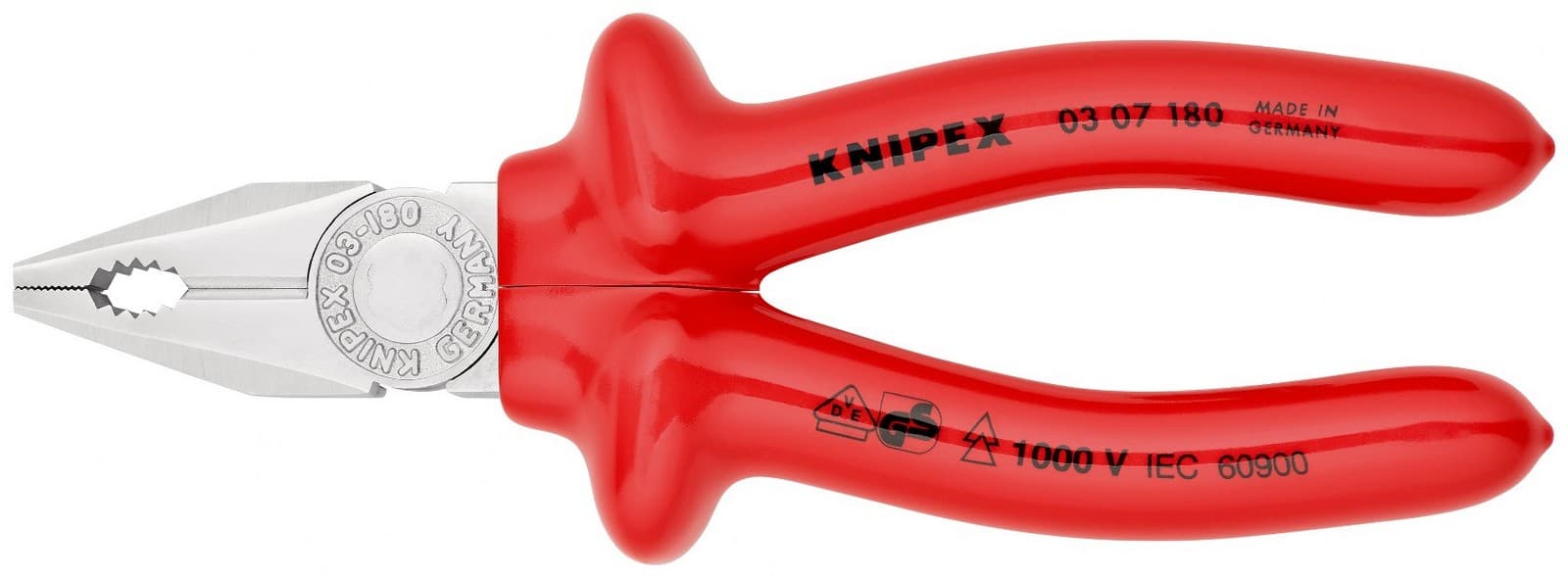 Knipex kombinovana klešta izolovana 180mm 03 07 180 - slika 3