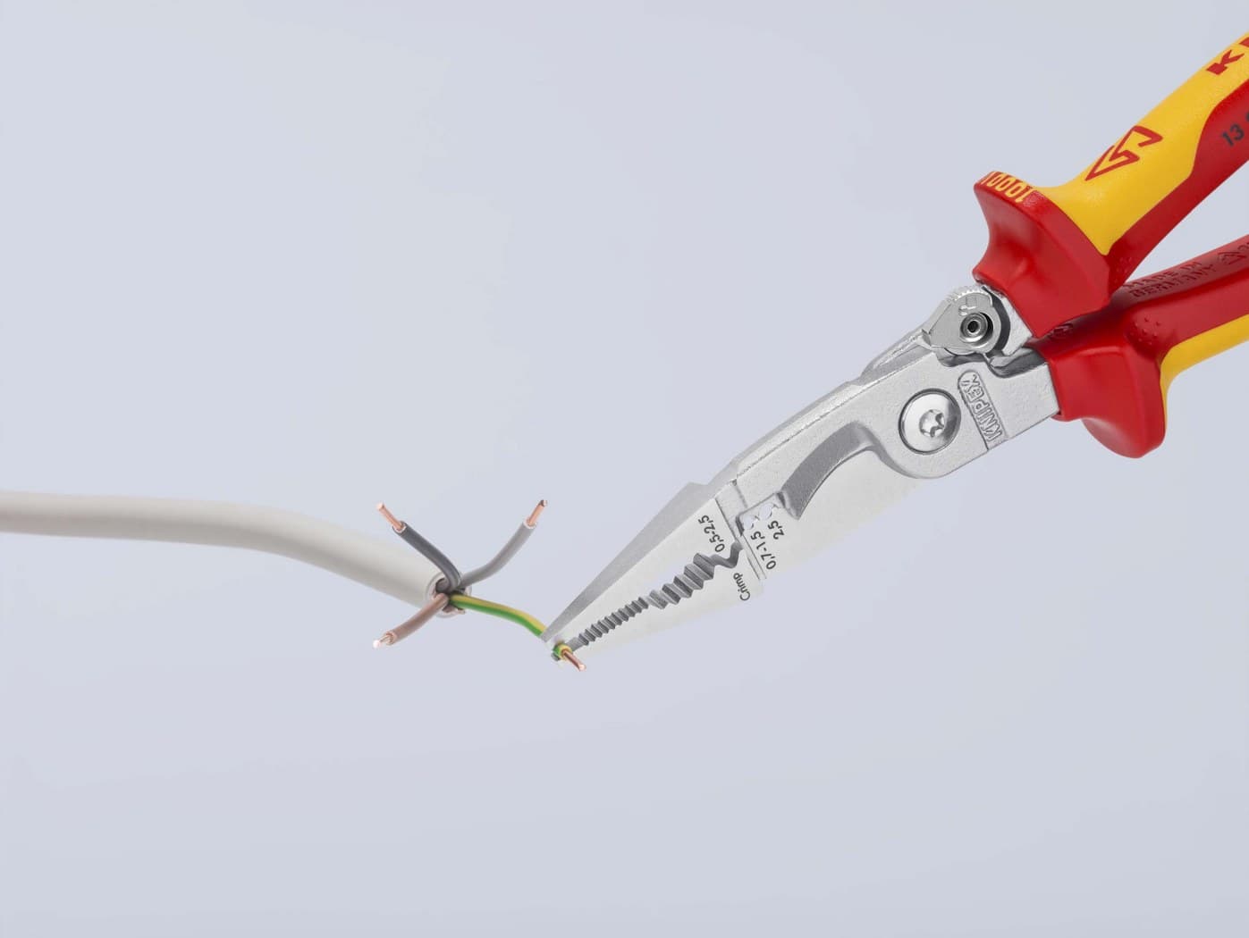 Knipex 13 96 200 klešta za električne instalacije izolovane, VDE, hromirane 200 mm - slika 11