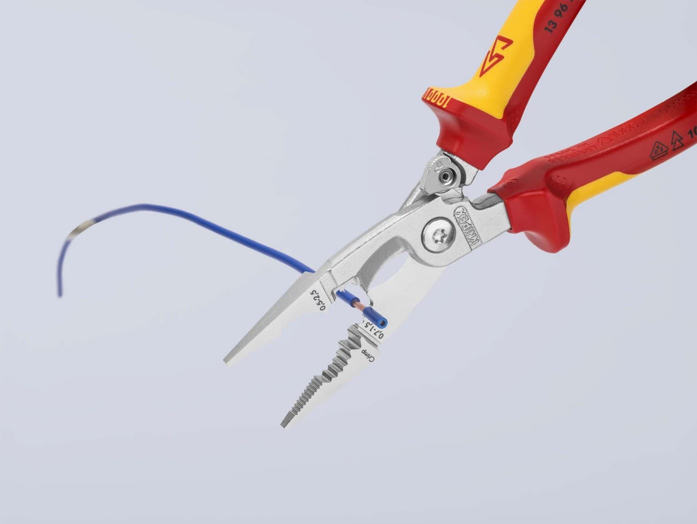 Knipex 13 96 200 klešta za električne instalacije izolovane, VDE, hromirane 200 mm - slika 13