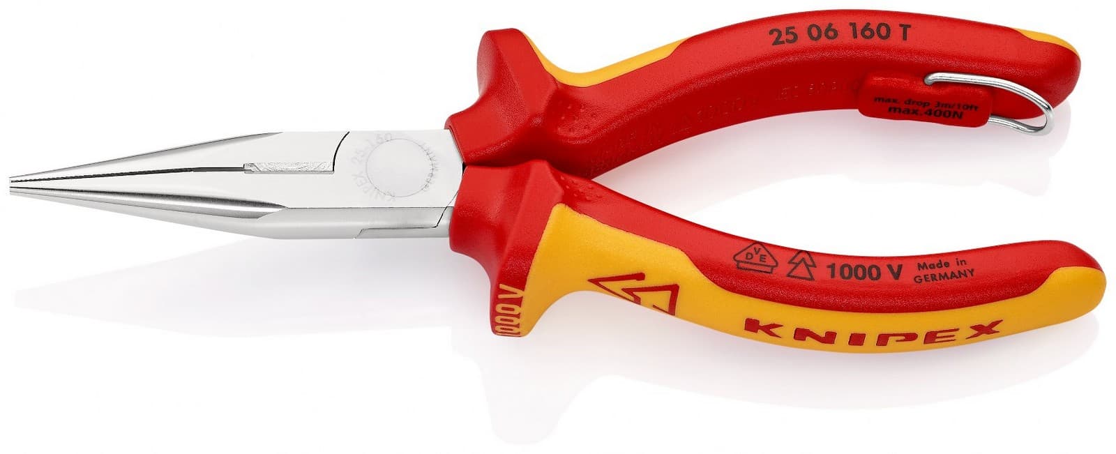 Knipex 25 06 160 T BK Špicasta klešta sa sa bočnim sečenjem izolovana, VDE, hromirana 160 mm 