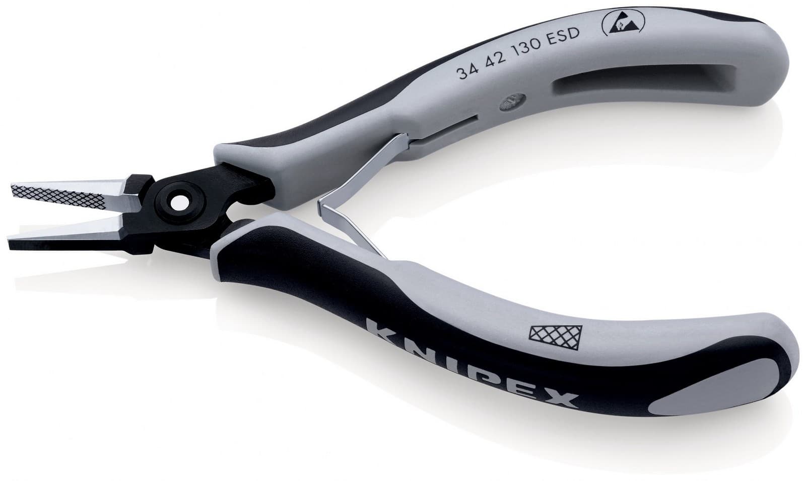 Knipex precizna klešta za hvatanje za elektroniku ESD 130mm 34 42 130 ESD - slika 2