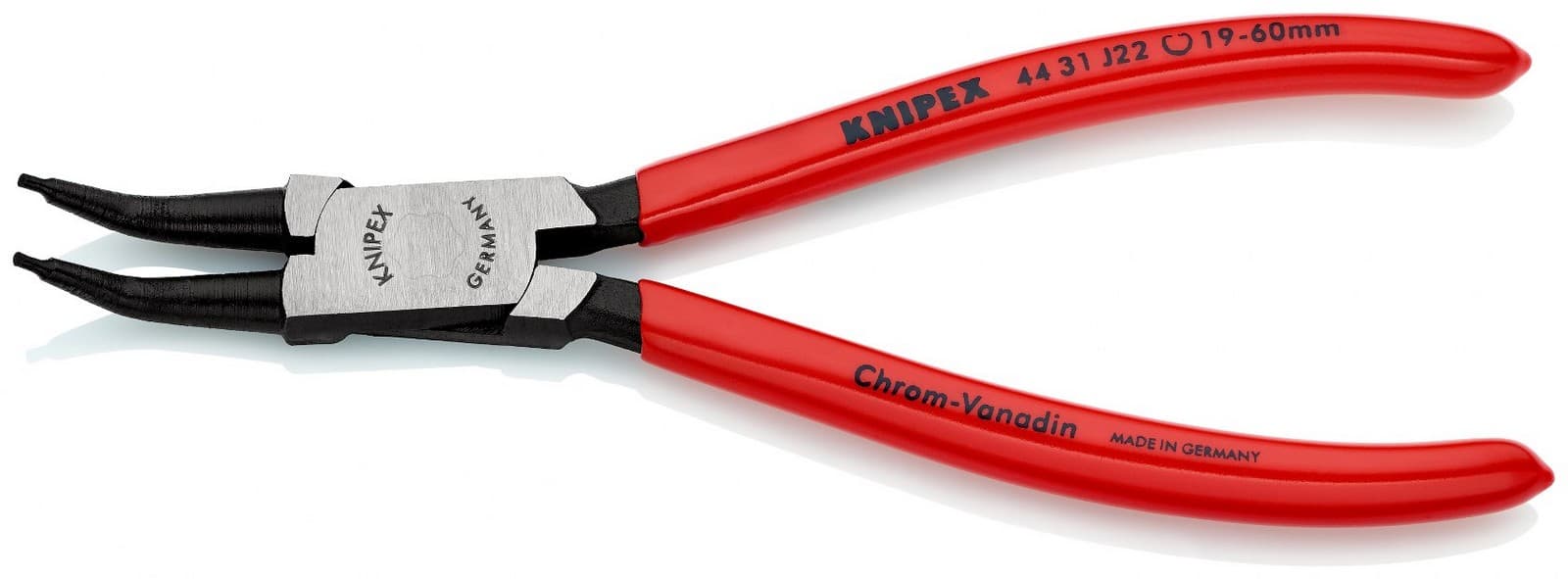 Knipex klešta za unutrašnje sigurnosne prstenove kriva 180mm 44 31 J22 - slika 2