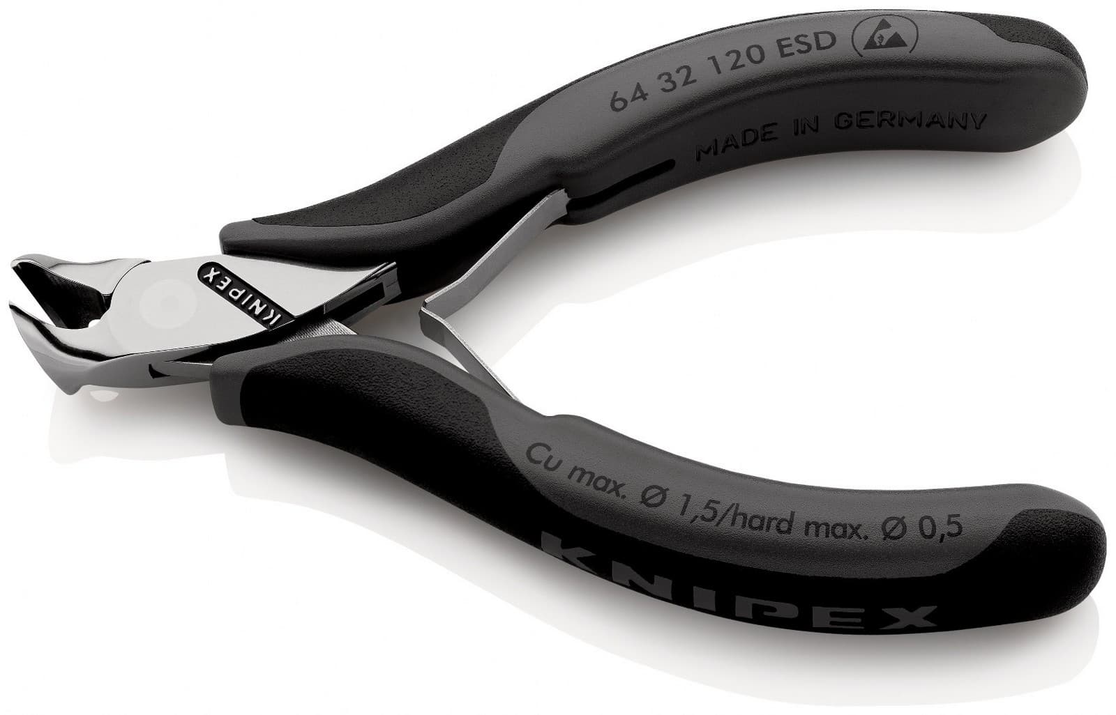 Knipex klešta za čeono sečenje za elektroniku ESD 120 mm 64 32 120 ESD - slika 2