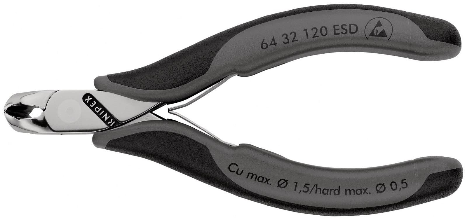 Knipex klešta za čeono sečenje za elektroniku ESD 120 mm 64 32 120 ESD - slika 3