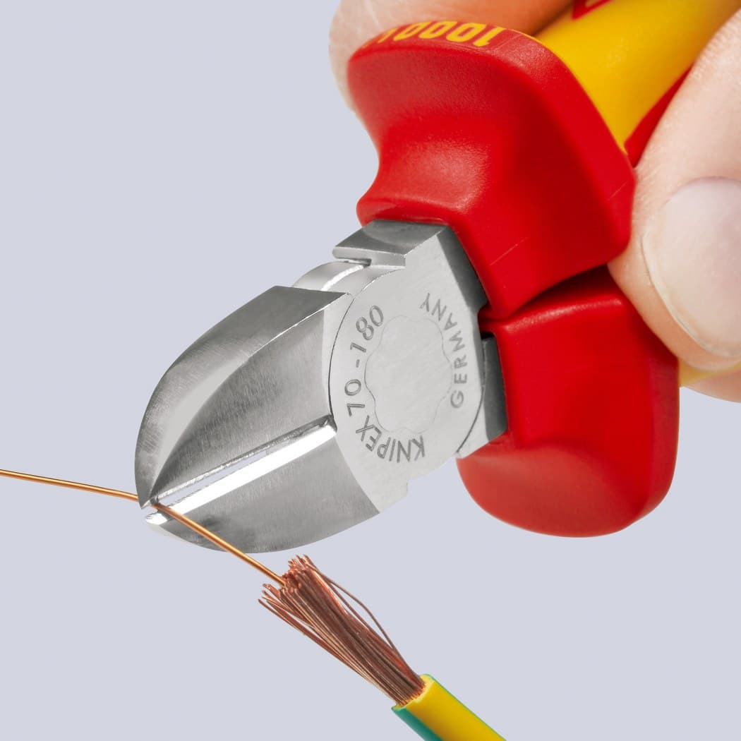 Knipex kose sečice izolovane 1000V VDE 180mm sa mogućnošću kačenja 70 06 180 T - slika 2