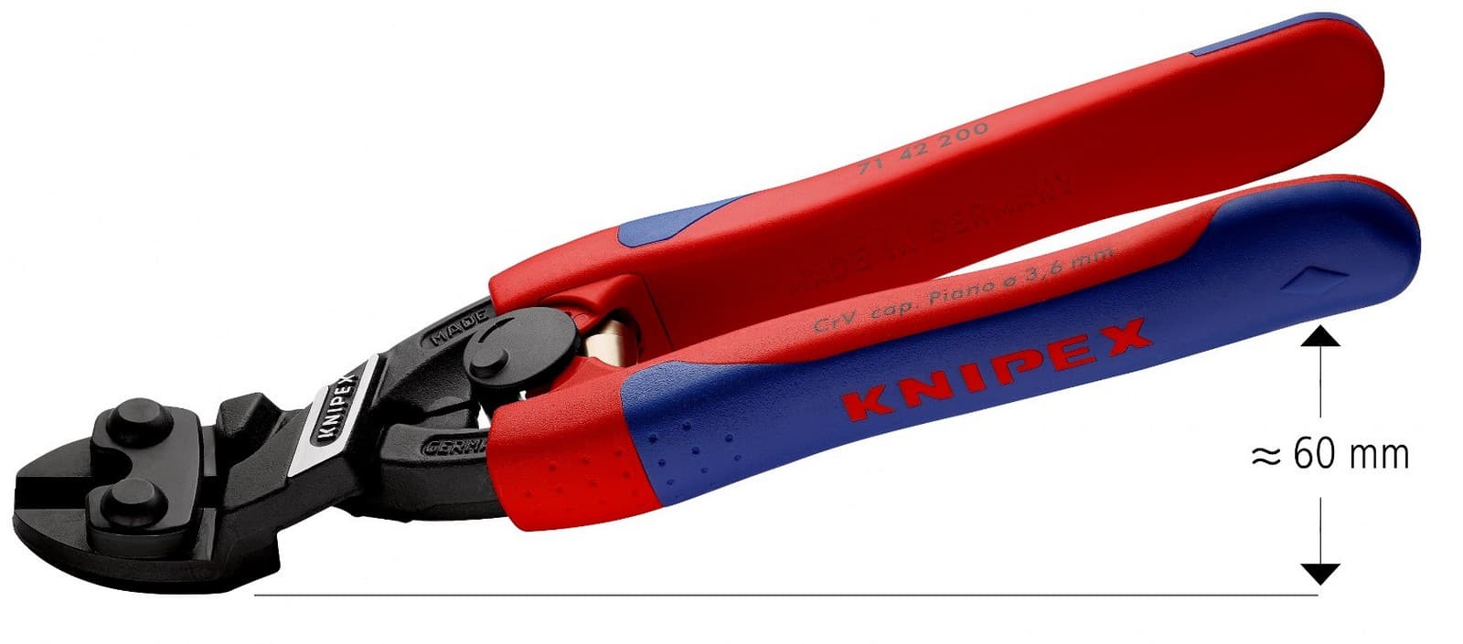 Knipex sečice CoBolt® savijene 200mm 71 42 200 - slika 4