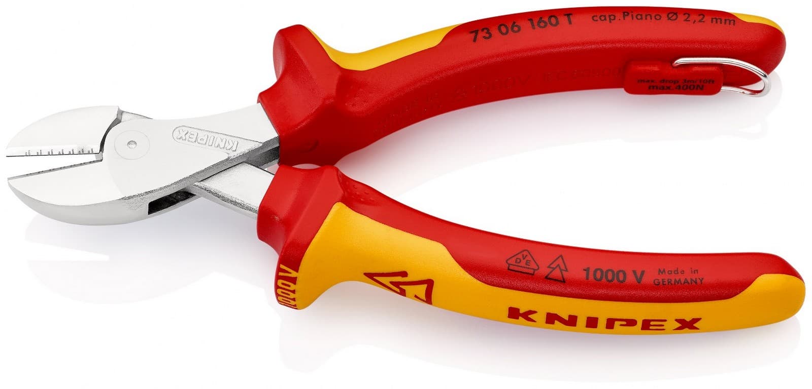 Knipex 73 06 160 T BK X-Cut® Kompaktne bočne sečice izolovana, VDE, hromirana 160 mm  - slika 5