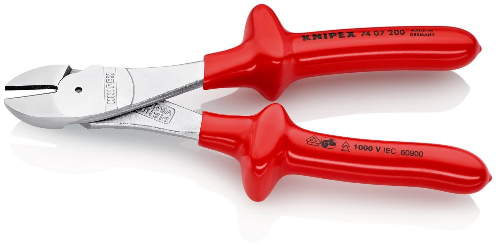 Knipex kose sečice ojačane izolovane 200mm 74 07 200 - slika 2