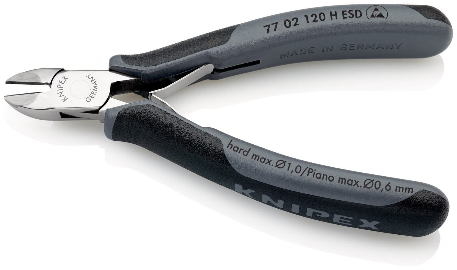 Knipex kose sečice za elektroniku s umetnutom oštricom od tvrdog metala ESD 120mm 77 02 120 H ESD - slika 2