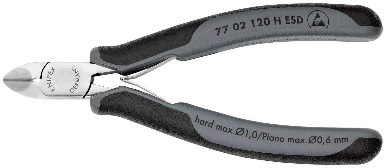 Knipex kose sečice za elektroniku s umetnutom oštricom od tvrdog metala ESD 120mm 77 02 120 H ESD - slika 3