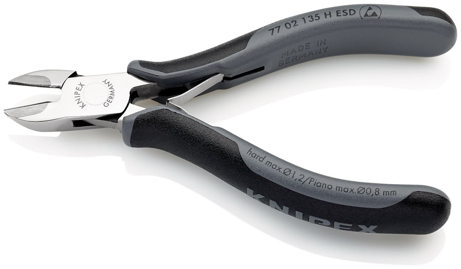 Knipex kose sečice za elektroniku s umetnutom oštricom od tvrdog metala ESD 135mm 77 02 135 H ESD - slika 3