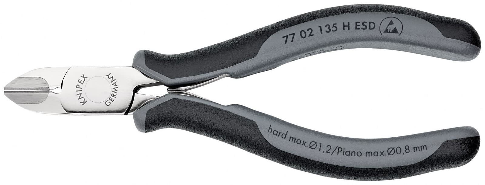 Knipex kose sečice za elektroniku s umetnutom oštricom od tvrdog metala ESD 135mm 77 02 135 H ESD - slika 4