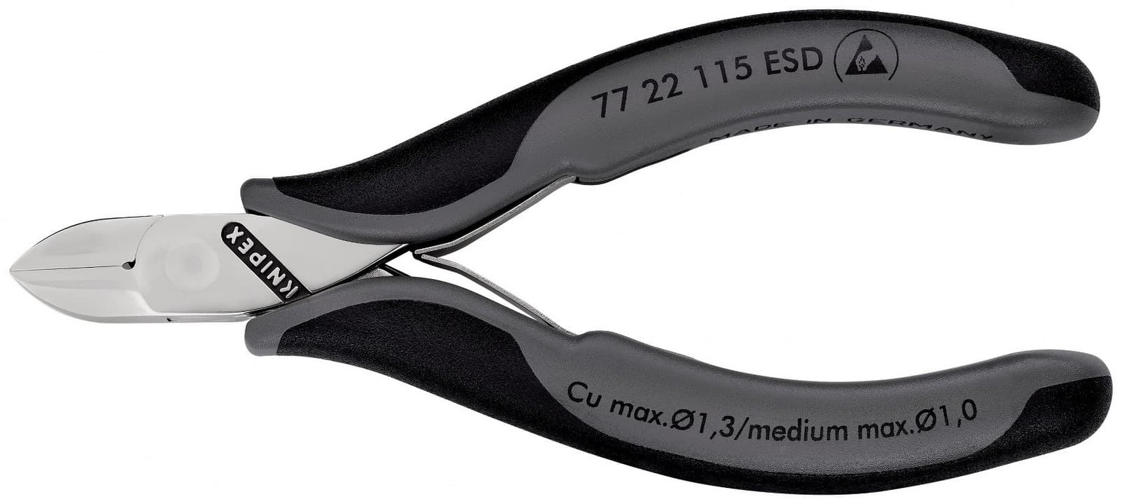 Knipex kose sečice za elektroniku ESD 115mm 77 22 115 ESD - slika 3