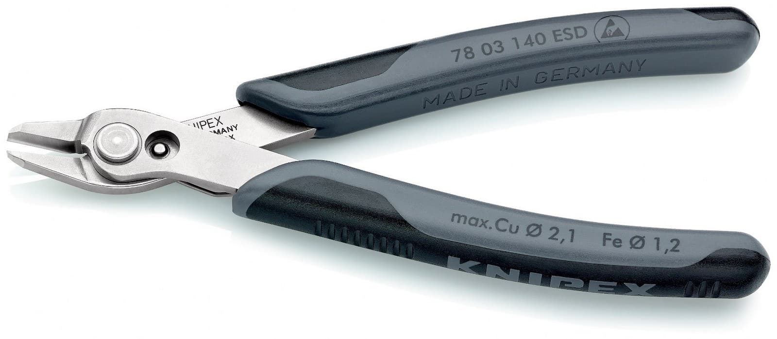 Knipex Super Knips® XL sečice elektroničarske ESD 140mm 78 03 140 ESD - slika 3