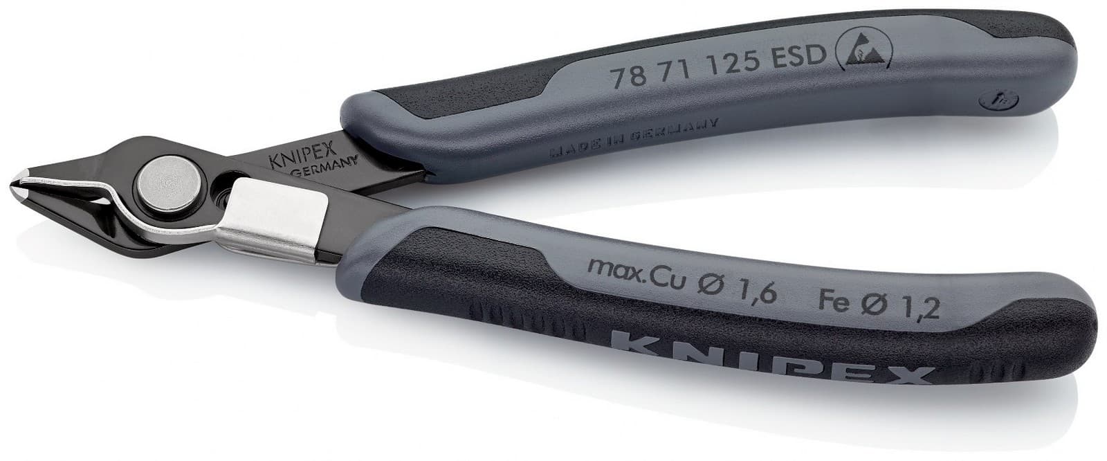 Knipex Super Knips® sečice elektroničarske sa stezaljkom ESD 125mm 78 71 125 ESD - slika 3