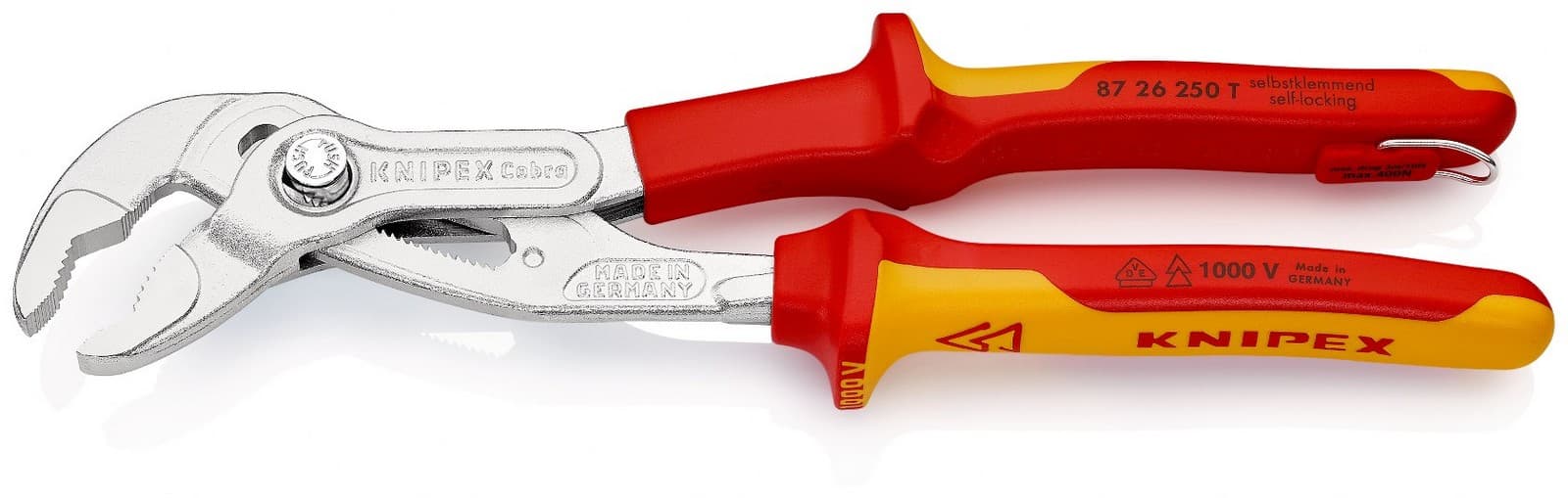 Knipex papagaj - cevna klešta Cobra® 1000V VDE 2 sa mogućnošću kačenja 87 26 250 T - slika 2