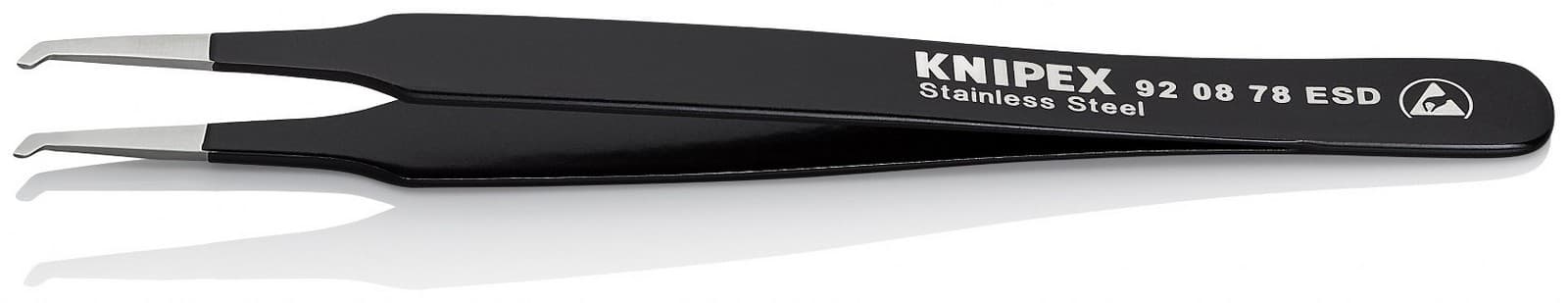 Knipex precizna pinceta zakrivljena ESD 120mm 92 08 78 ESD - slika 2