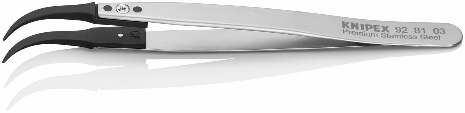 Knipex pinceta sa izmenljivim ESD vrhovima zakrivljena 130mm 92 81 03 - slika 2