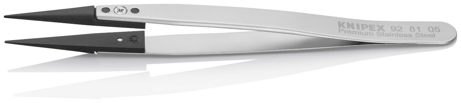 Knipex pinceta sa izmenljivim ESD vrhovima špicasta 130mm 92 81 05 - slika 2