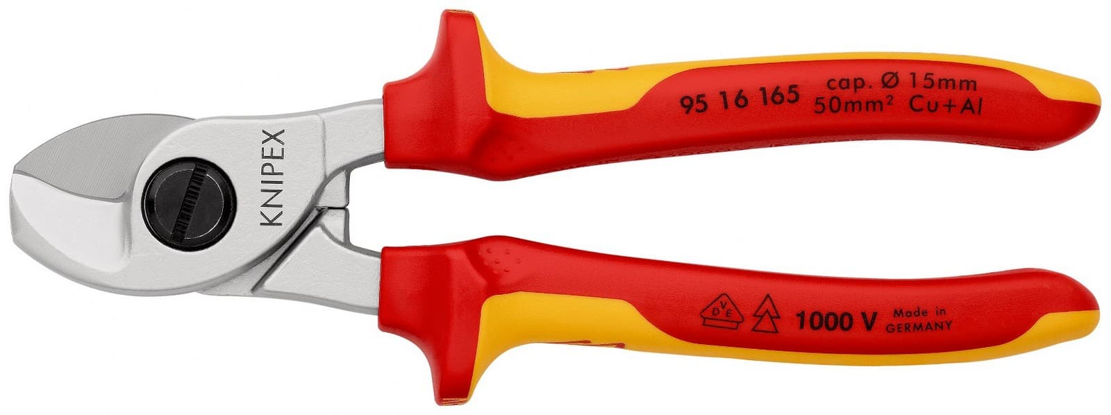 Knipex 95 16 165 Makaze za kablove izolovane, VDE, hromirane 165 mm - slika 4