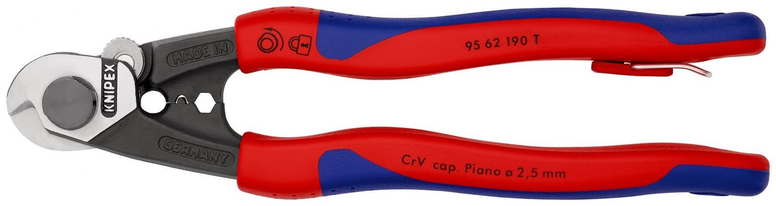 Knipex klešta za sečenje sajli 190mm sa mogućnošću kačenja 95 62 190 T - slika 7