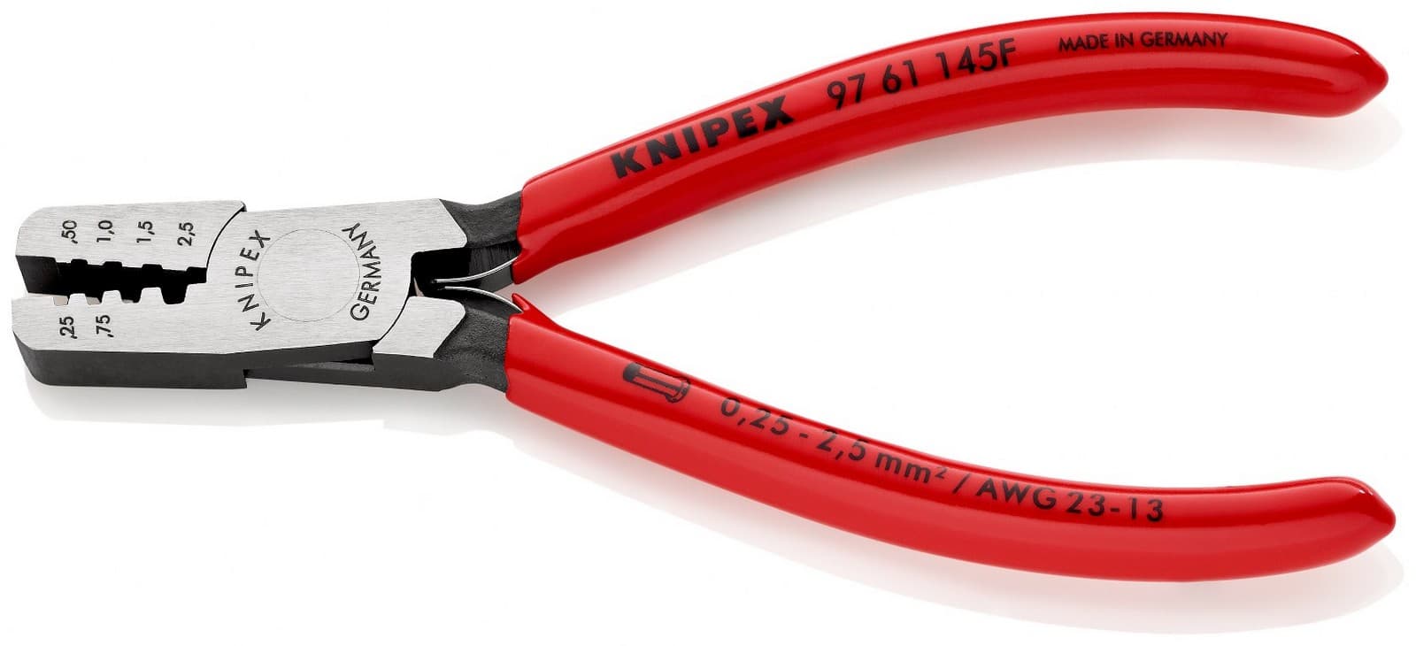 Knipex klešta za krimpovanje hilzni (kablovskih završetaka) 145mm 97 61 145 F - slika 2