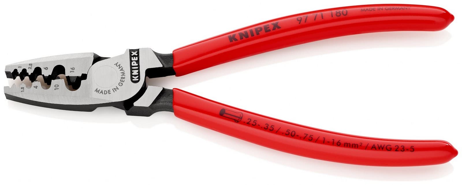 Knipex klešta za krimpovanje hilzni (kablovskih završetaka) 180mm 97 71 180 - slika 2