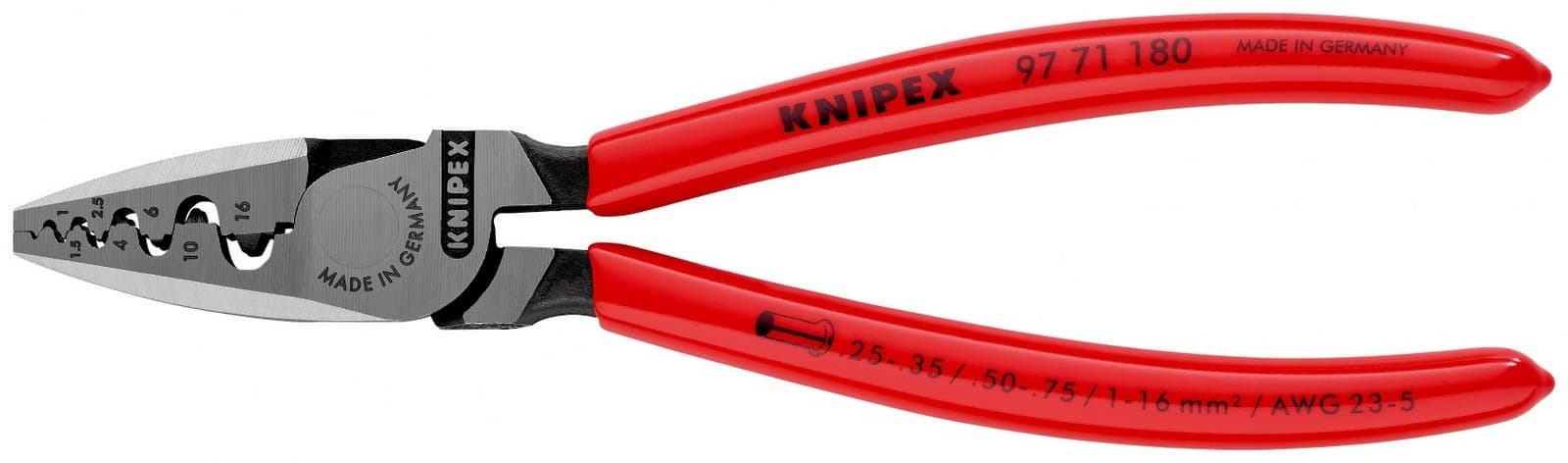 Knipex klešta za krimpovanje hilzni (kablovskih završetaka) 180mm 97 71 180 - slika 3
