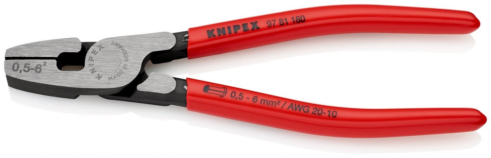Knipex klešta za krimpovanje hilzni sa prednjim uvođenjem 0,5-6,0mm² 180mm 97 81 180 - slika 2