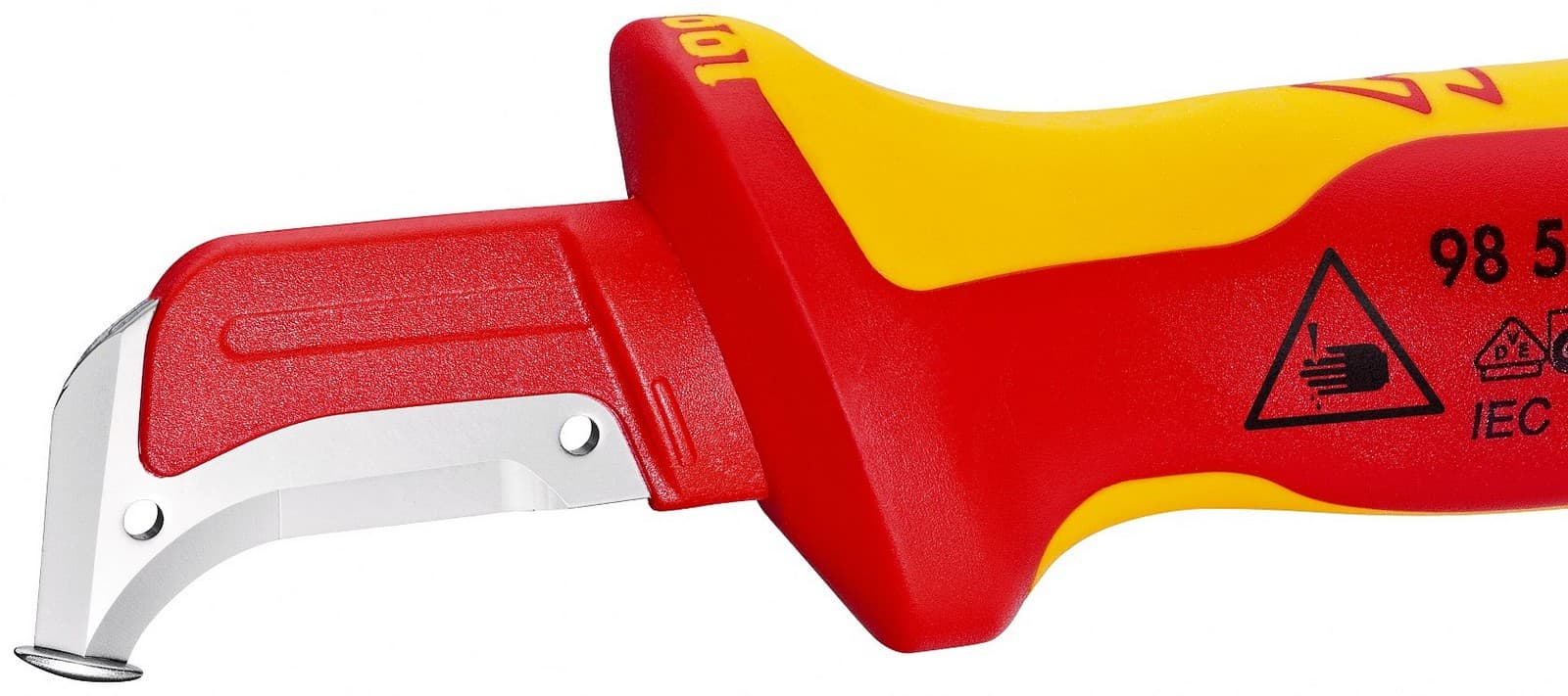 Knipex nož za električare 1000V VDE sa spljoštenim vrhom 180mm u blister pakovanju 98 55 SB - slika 3