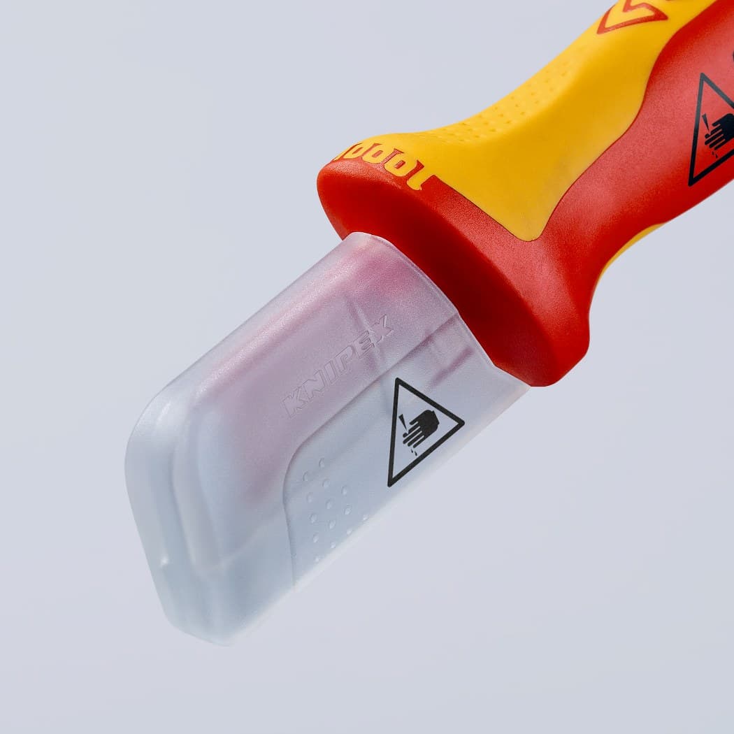 Knipex nož za električare 1000V VDE sa spljoštenim vrhom 180mm u blister pakovanju 98 55 SB - slika 7