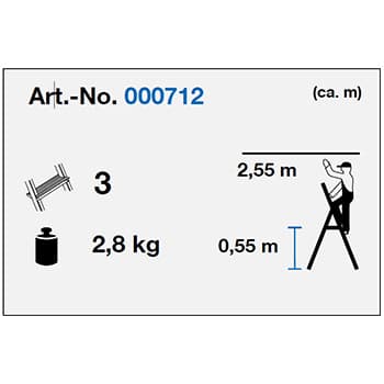 Krause Corda kućne merdevine 3 gazišta 000712 - slika 9