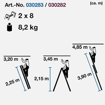 Krause Corda višenamenske merdevine 2x8 gazišta 030283 - slika 7