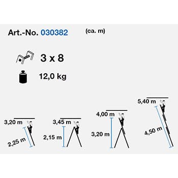 Krause Corda univerzalne merdevine 3x8 gazišta 030382 - slika 7