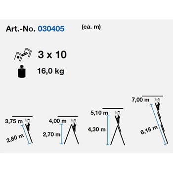 Krause Corda univerzalne merdevine 3x10 gazišta 030405 - slika 8