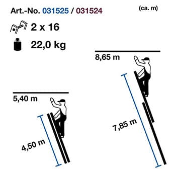Krause Corda merdevine sa užetom za izvlačenje 2x16 gazišta 031525 - slika 9