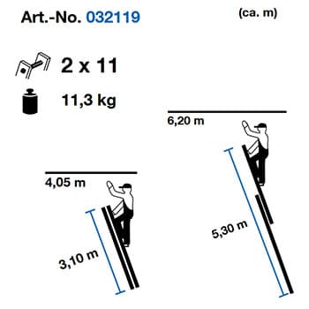 Krause Corda merdevine na izvlačenje 2x11 gazišta 032119 - slika 6