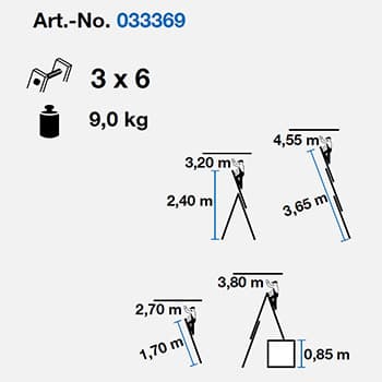 Krause Corda mnogonamenske merdevine 3x6 gazišta kontra nastavak 033369 - slika 7