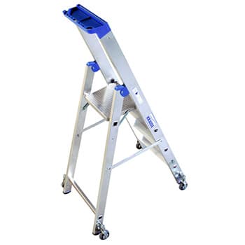 Krause Stabilo kotrljajuće stepenaste merdevine plave 4 gazišta 124616 - slika 2