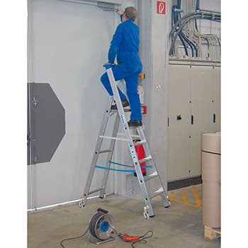 Krause Stabilo kotrljajuće stepenaste merdevine plave 6 gazišta 124630 - slika 8