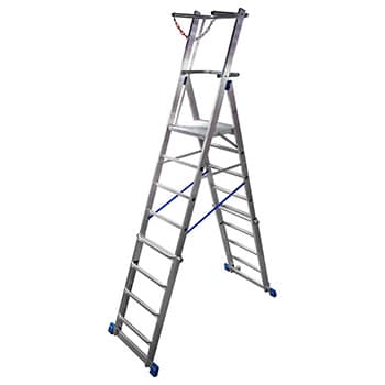 Krause Stabilo teleskopske merdevine sa platformom i lancem 6-8 gazišta 127624 - slika 2