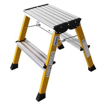 Krause Monto pokretne sklopive merdevine Rolly 2x2 gazišta žute 130044 - slika 2