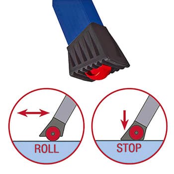 Krause Monto pokretne sklopive merdevine Rolly 2x2 gazišta plave 130082 - slika 5