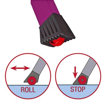 Krause Monto pokretne sklopive merdevine Rolly 2x2 gazišta pink 130136 - slika 5